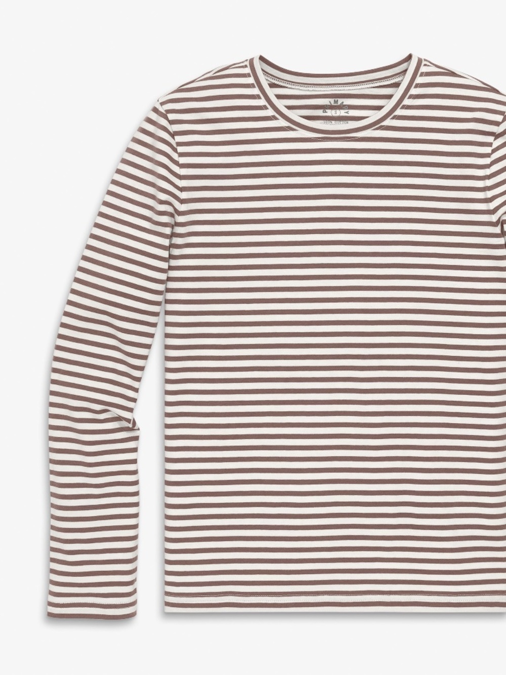 Primary Adult long sleeve everyday stripe tee (women's fit) Size xs_adultivory-a